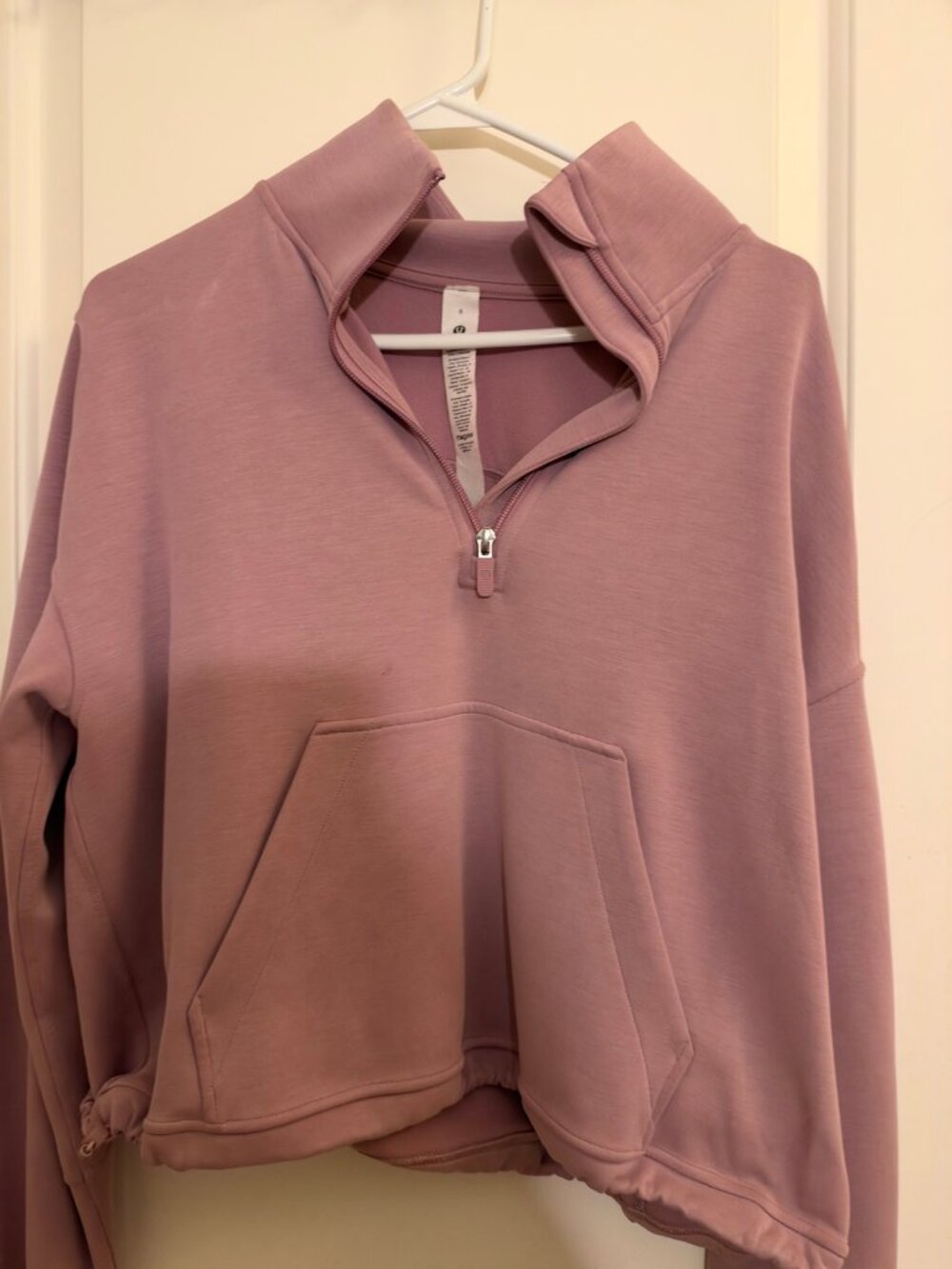 Lululemon Brushed Softstreme Half-Zip Funnel Neck Pink Size 8